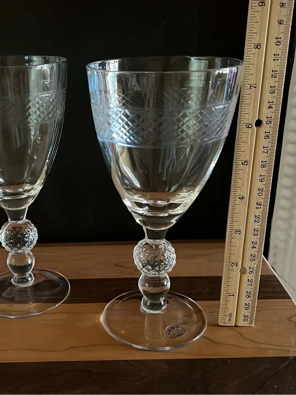 Vintage Home Essentials & Beyond Crystal Clear Eton Pattern Wine Glass Goblets